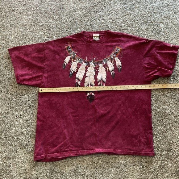 Next Level Mens sz XL Purple tee t-shirt Feather Native American Y2k USA Made - Picture 9 of 10